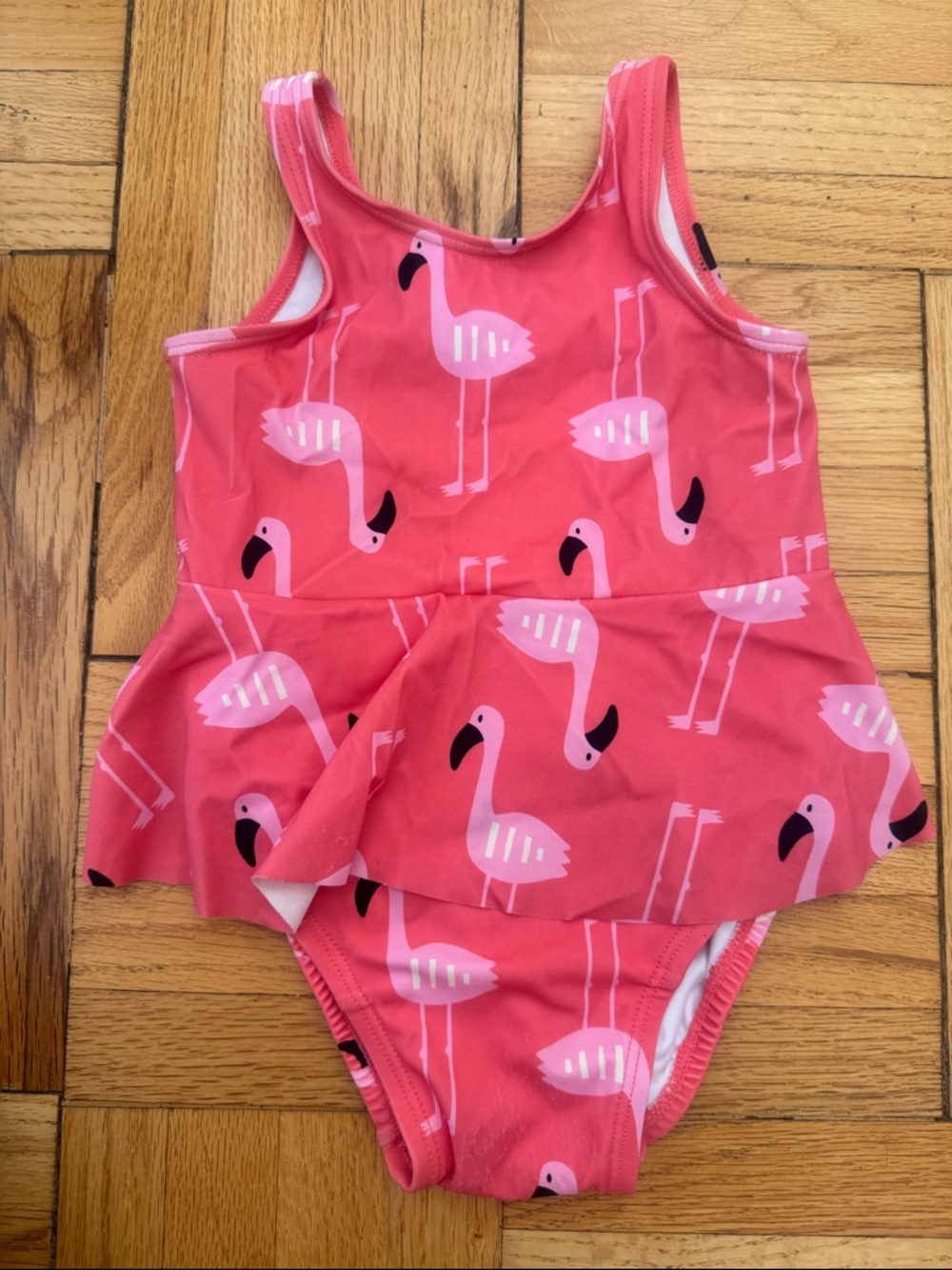 Hannah Anderson Pink Flamingo Ruffle One-Piece Swimsuit